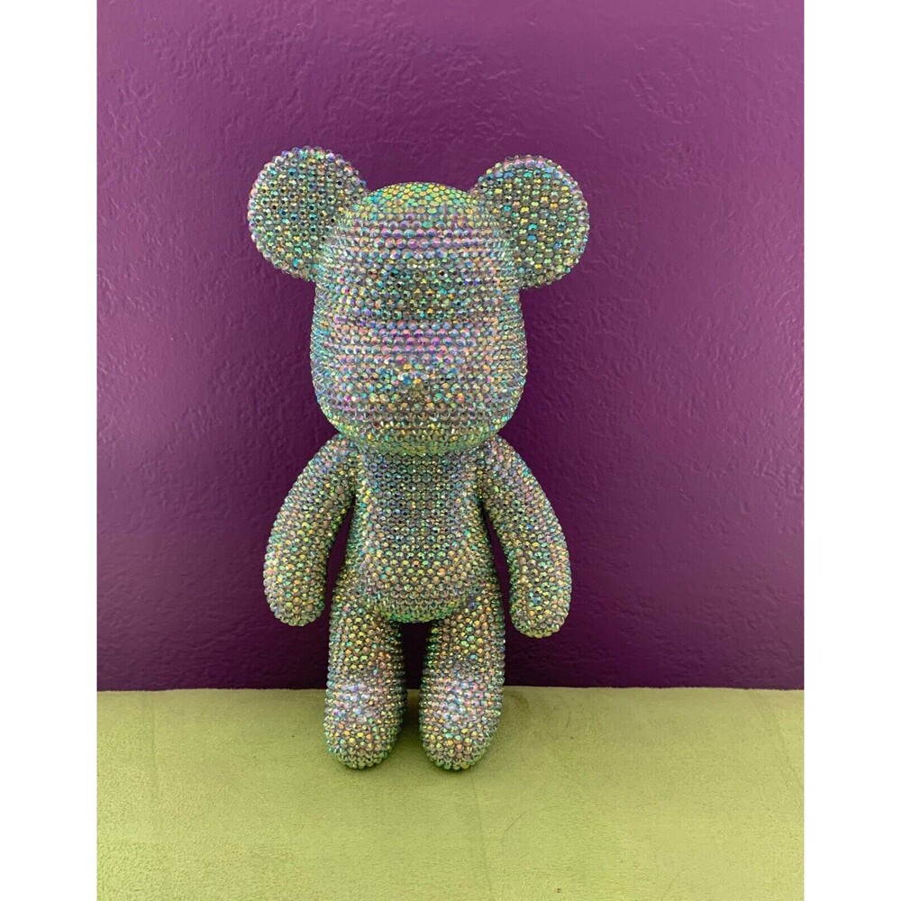 GLOOMY BEAR Large 9.5" Handmade Figure Made with Swarovski Crystal Rhinestones